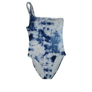 Aero Tie Dye Blue One Shoulder Bathing Suit || Sm || EUC